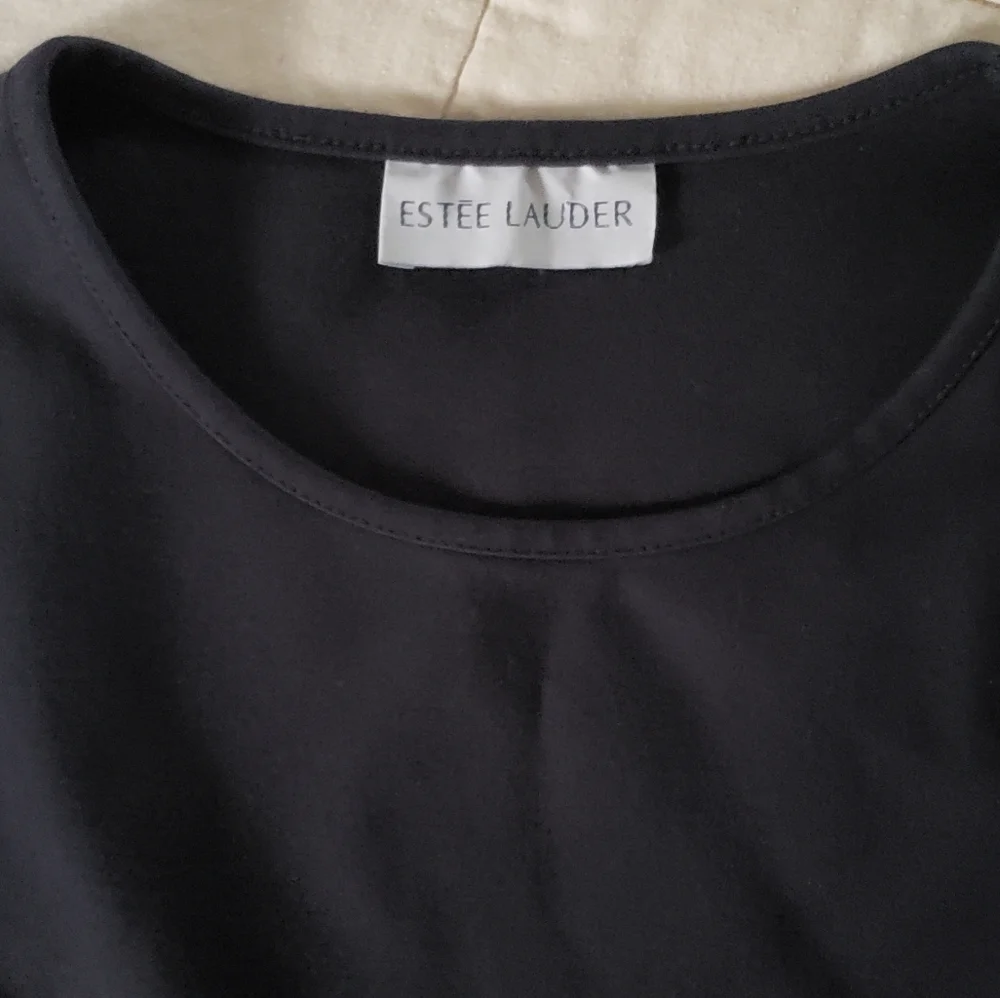 Estee Lauder Michael Kors Navy Shift Dress Bell Sleeve Timeless Mini Small